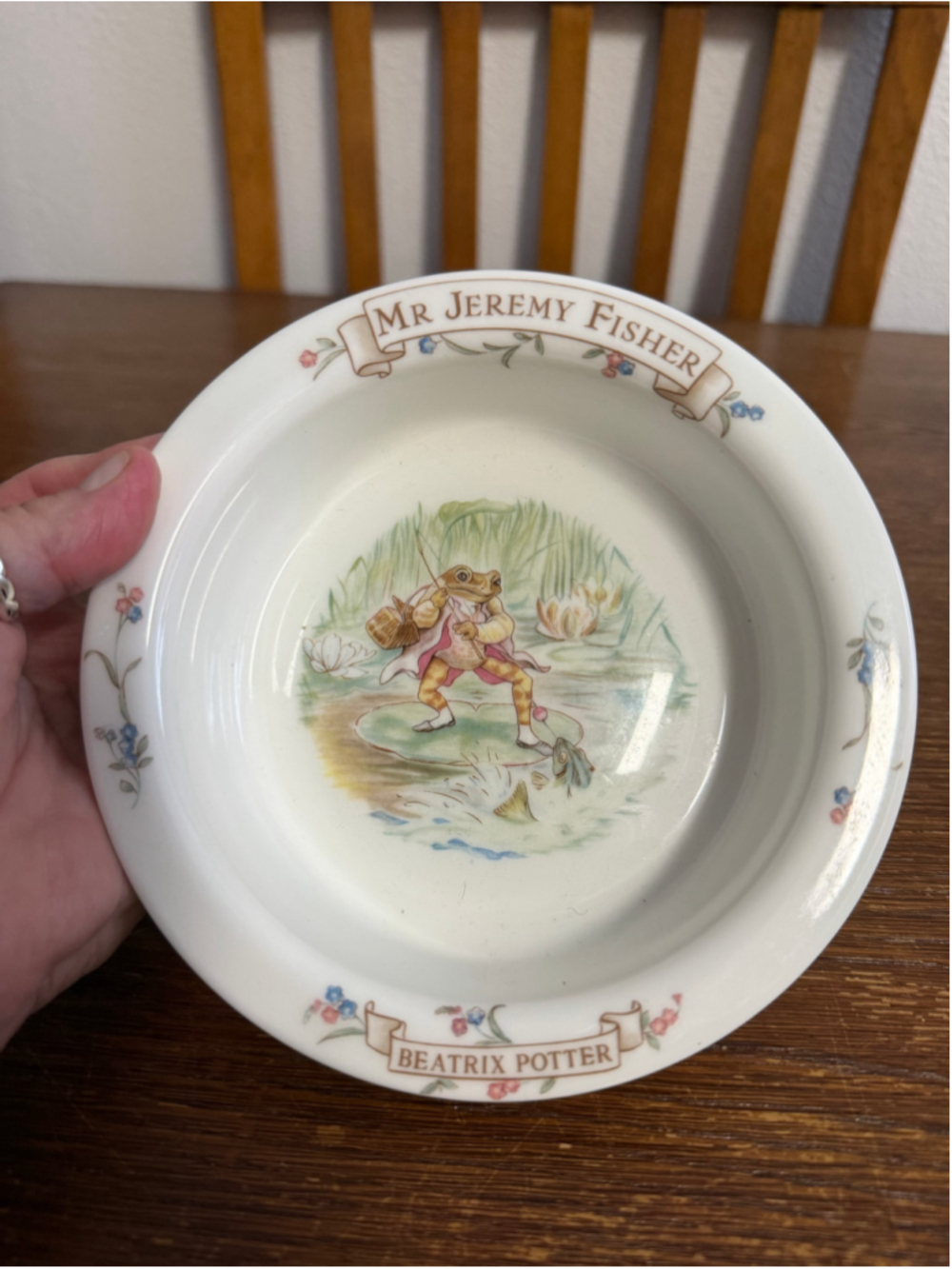 Royal Albert Beatrix Potter Mr Jeremy Fisher Bowl 1986 Bone China England 6β